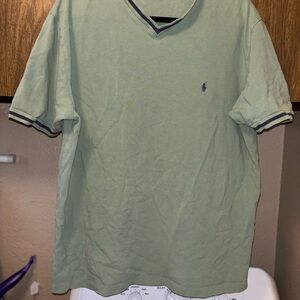 Ralph Lauren Green Polo Shirt Classic Cotton Short Sleeve